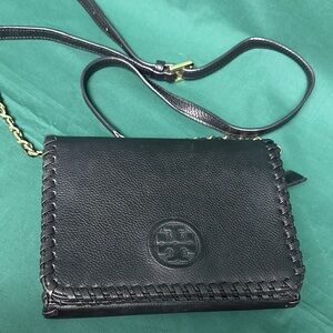 TORY BURCH Black Leather Crossbody Bag